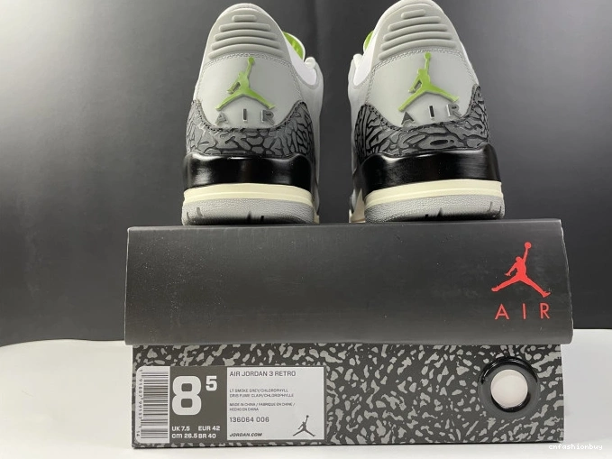 Retro Air 136064-006 Jordan 3 Chlorophyll 0907
